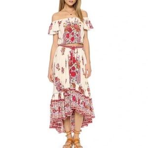 Spell & the Gypsy rare Hotel Paradiso Castaway Skirt peacock skirt pearl